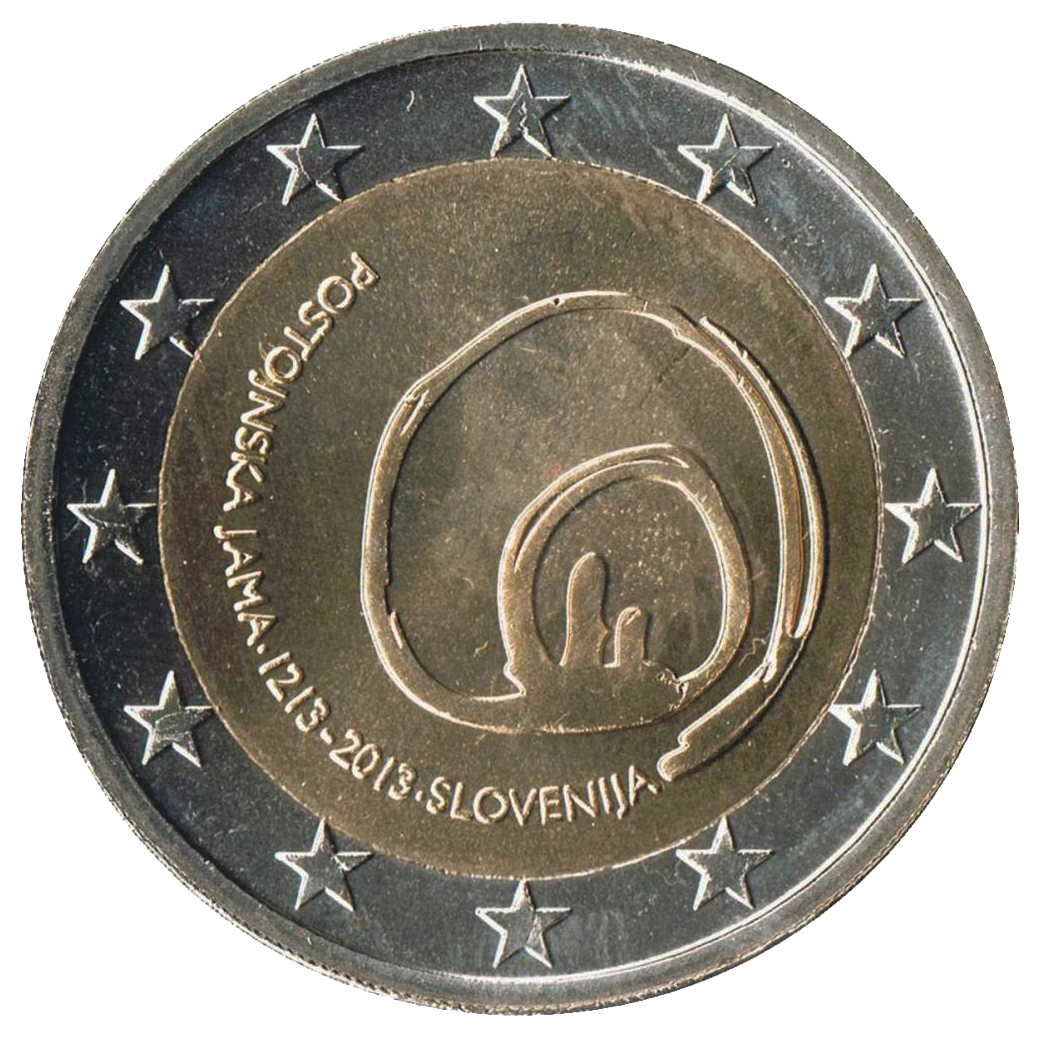 2 euros conmemorativa 800 Aniversario de la Primera Visita a la Cueva de Postojna